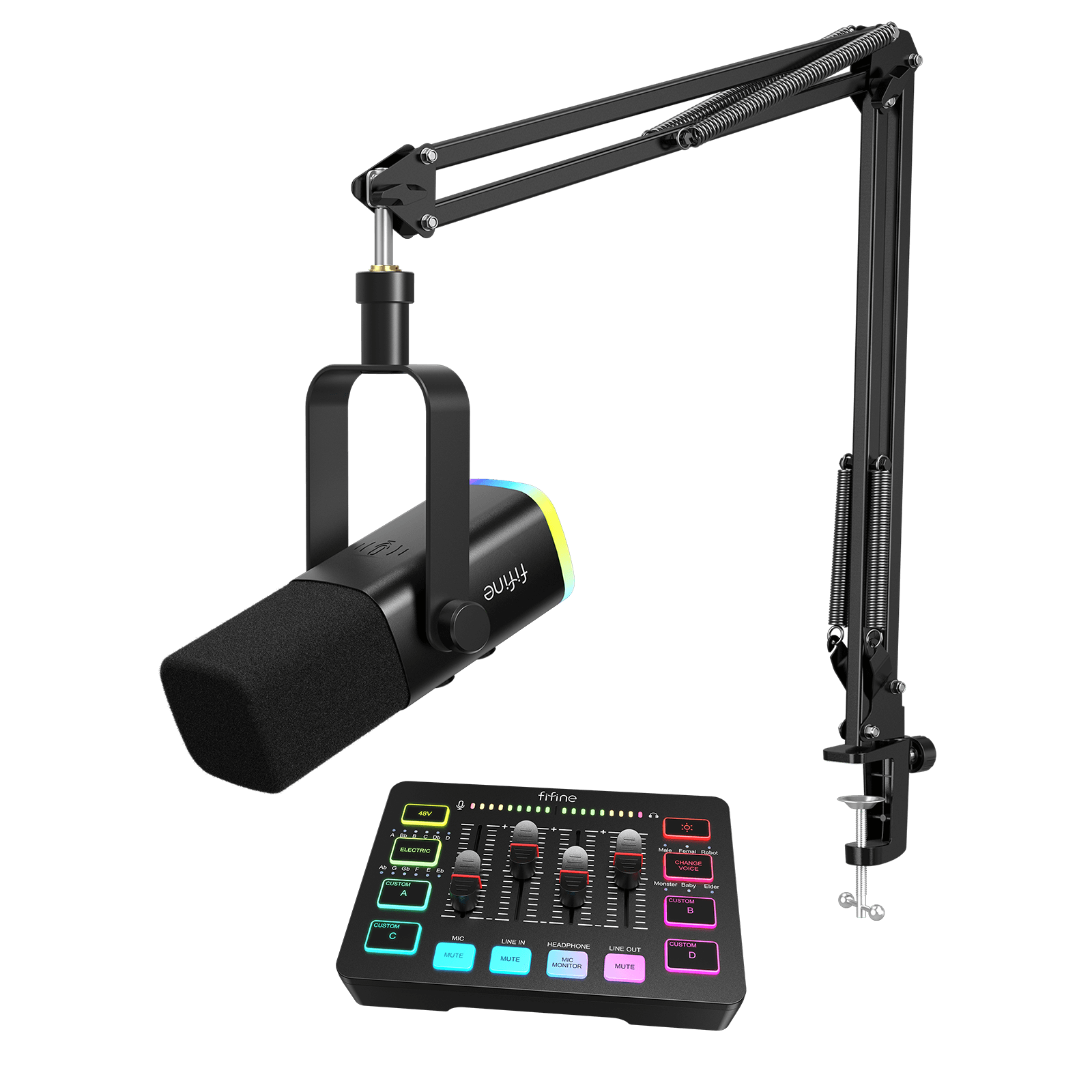 FIFINE Streaming & Gaming Pro Bundle Kit: AM8T Microphone + SC3 FIFINE Streaming & Gaming Pro Bundle Kit: AM8T Microphone + SC3