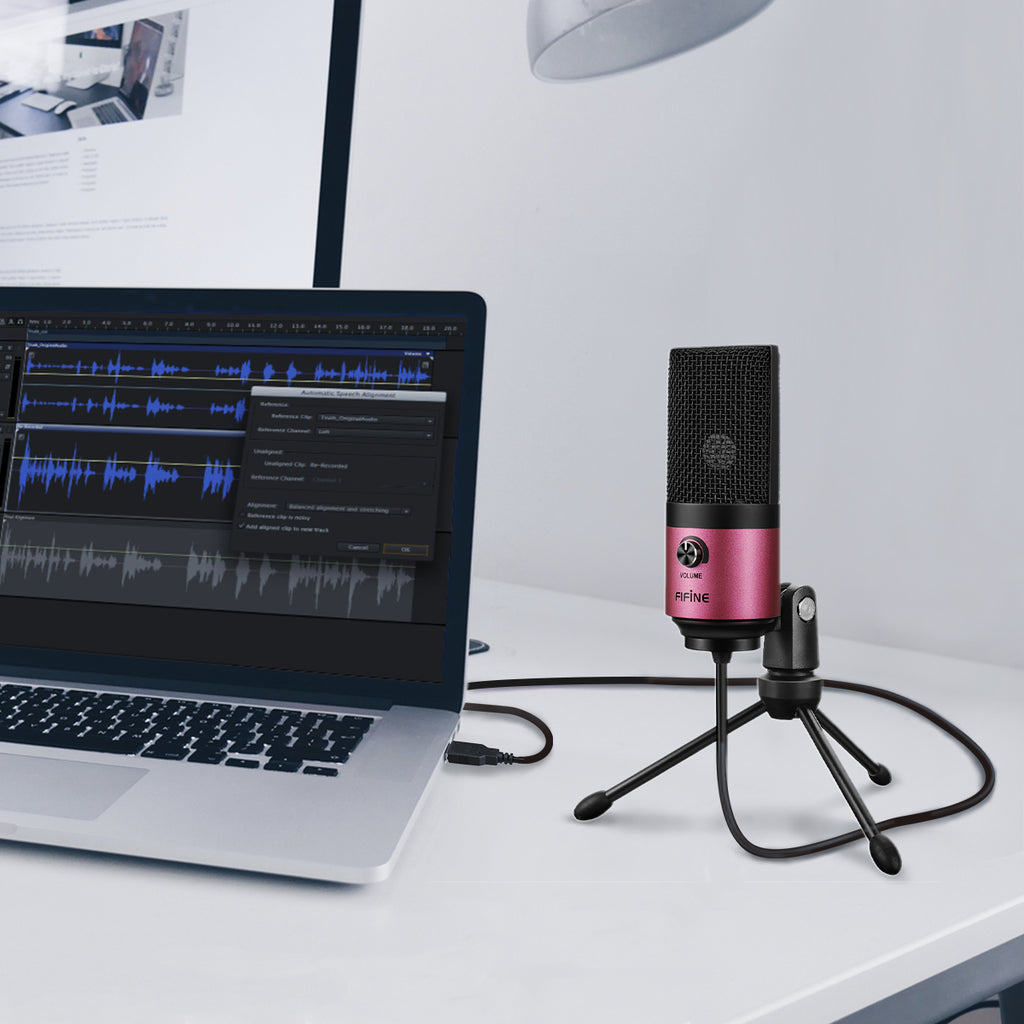 FiFine Technology K669-K669B Black USB Condenser Microphone Studio  Recording A4