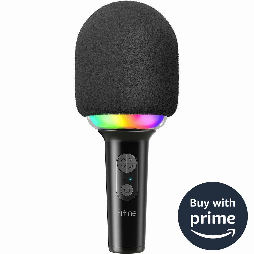 FIFINE AmpliSing E2 Karaoke Microphone with Built-in Speaker