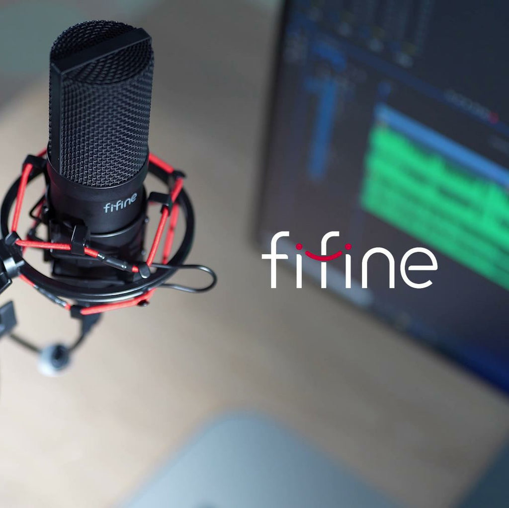 FIFINE XLR/USB Microphone and Mic Arm Stand,Dynamic Mic with Mute  Button,Headphone Jack,Volume Control,Bundle Adjustable Scissor Arm Stand  with Desk