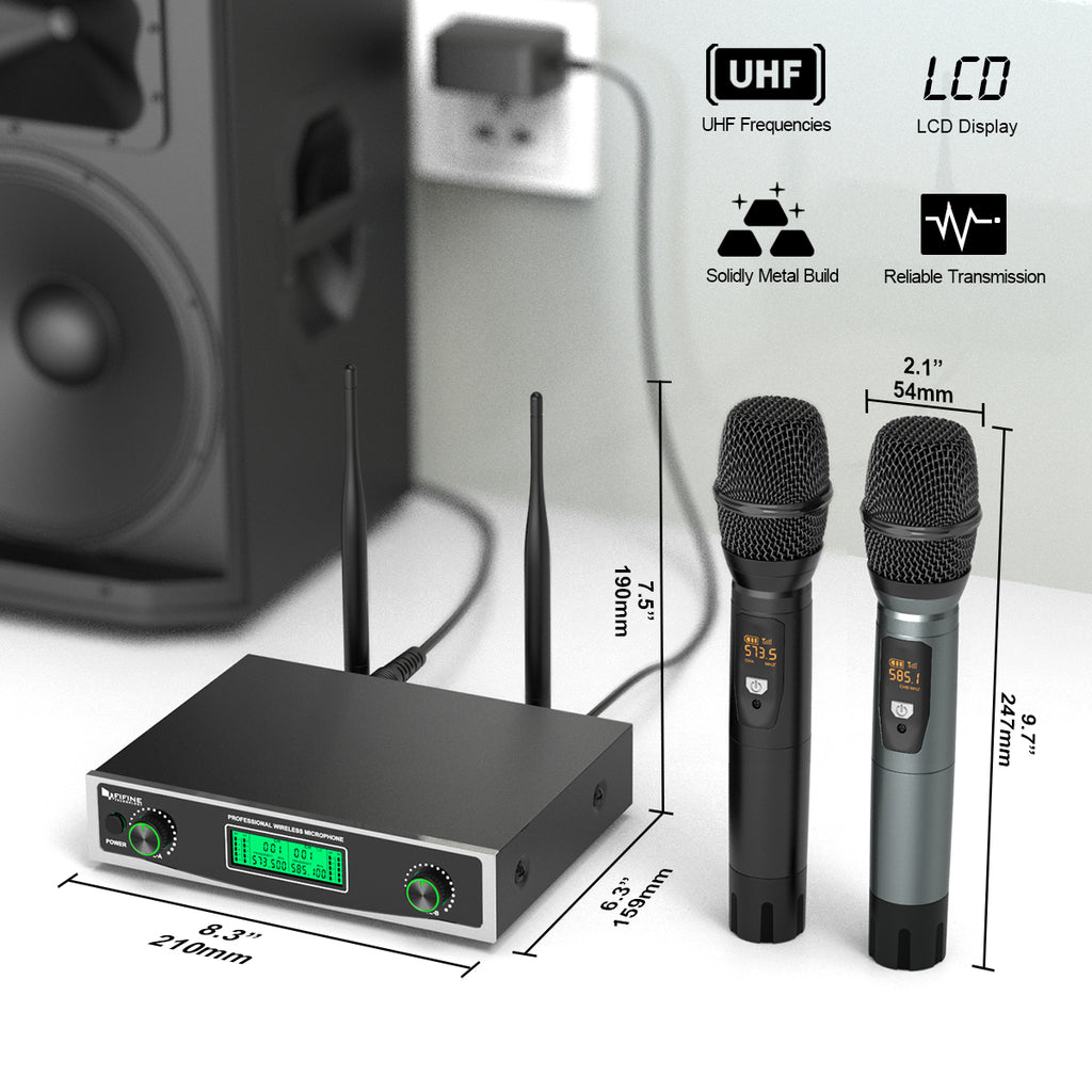 FIFINE K040 Dual Wireless Handheld Microphones System with Individual