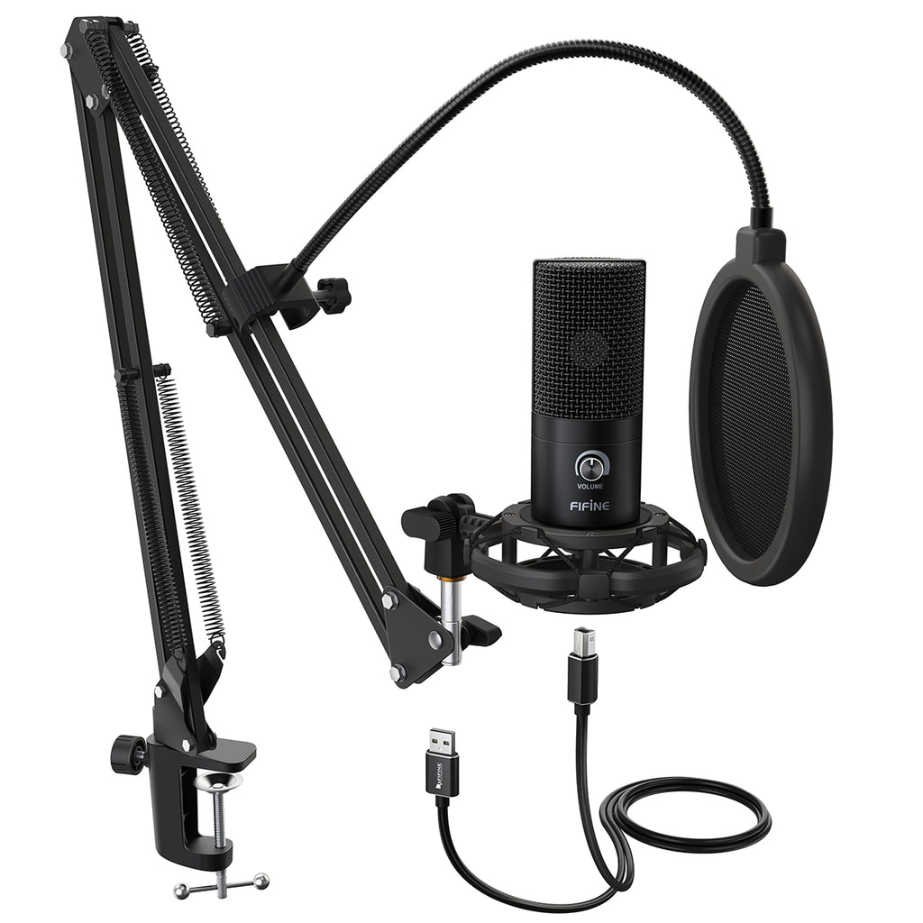 FIFINE T669 USB Microphone Bundle with Arm Stand & Shock Mount for