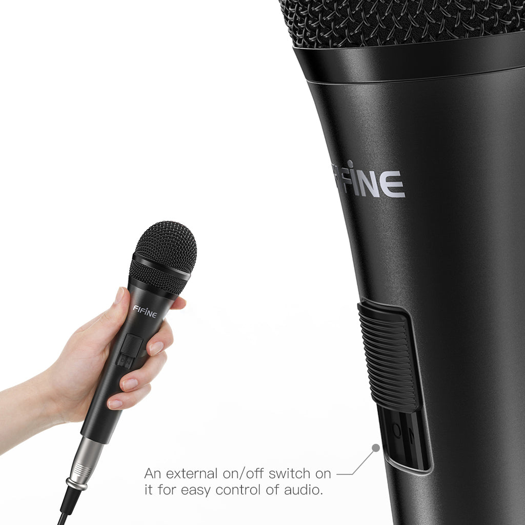 Wireless Microphone,Fifine Handheld Dynamic Microphone Wireless mic System  for Karaoke Nights and House Parties to Have Fun Over The Mixer 