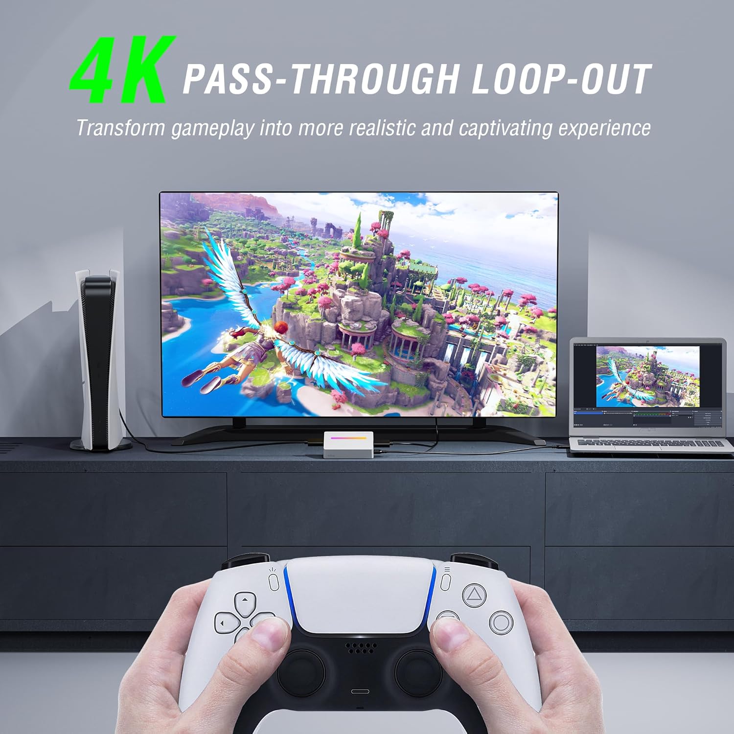 FIFINE AmpliGame V3 Capture Card Records 1080P/60 PS5/Xbox/Switch/Mobile/Camera on PC/Laptop with 4K/30 Pass-through