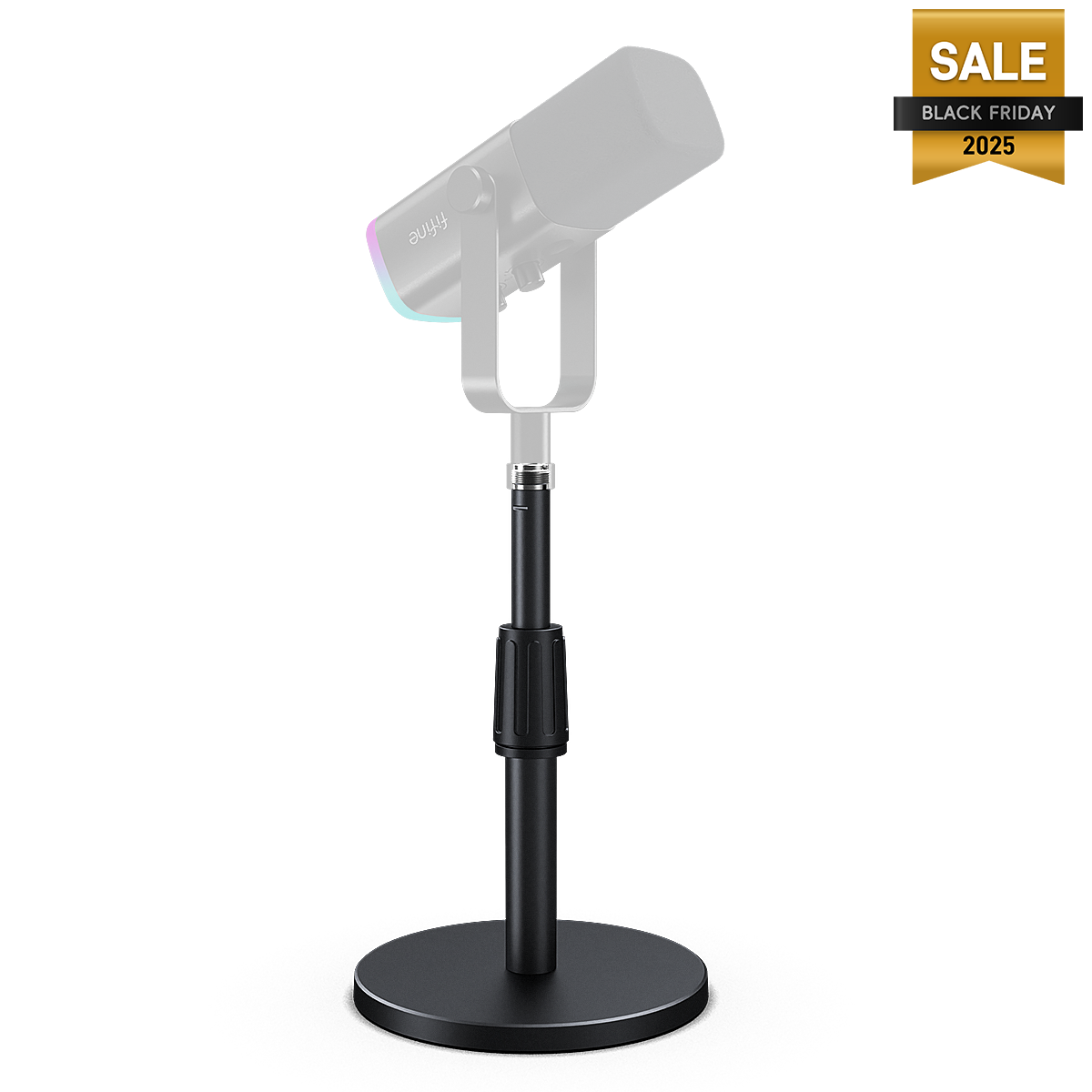 FIFINE BS1 Desktop Microphone Stand with Telescope Tube to Extend from 5.5” to 8.26”, 3/8