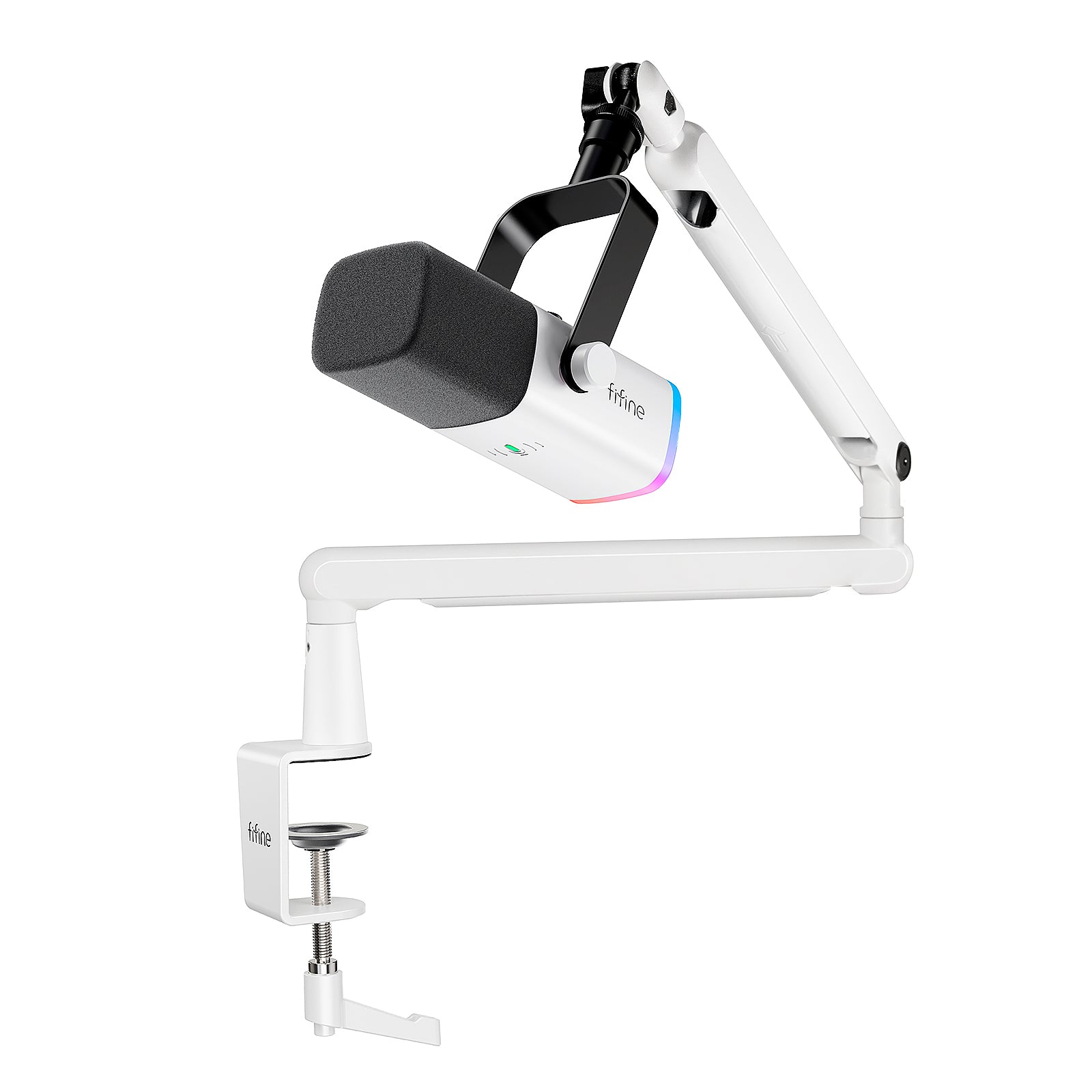 ###FIFINE ampilgame AM8 streaming microphone with BM88 boom arm stand bundle in white