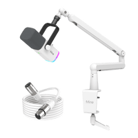 ###FIFINE ampilgame AM8 streaming microphone with BM88 boom arm stand and xlr cable bundle in white