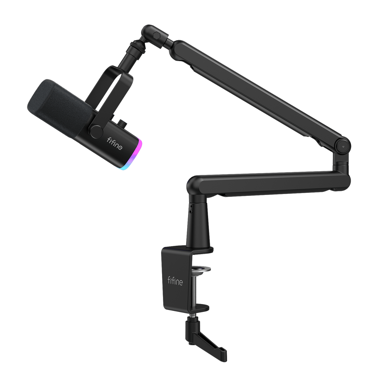###FIFINE ampilgame AM8 streaming microphone with BM88 boom arm stand bundle in black