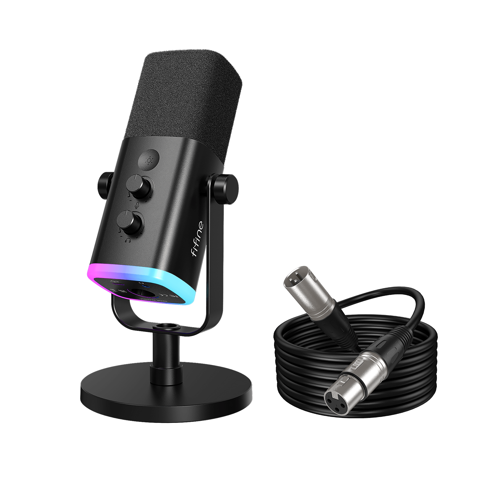 FIFINE AM8PROT USB/XLR ダイナミックマイク ブラック Free Shipping! FIFINE USB XLR Dynamic Gaming Microphone for PC PS5