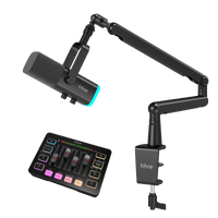 FIFINE Streaming and Gaming Bundle: AM8 Microphone + SC3 Mixer + BM88 Boom Arm