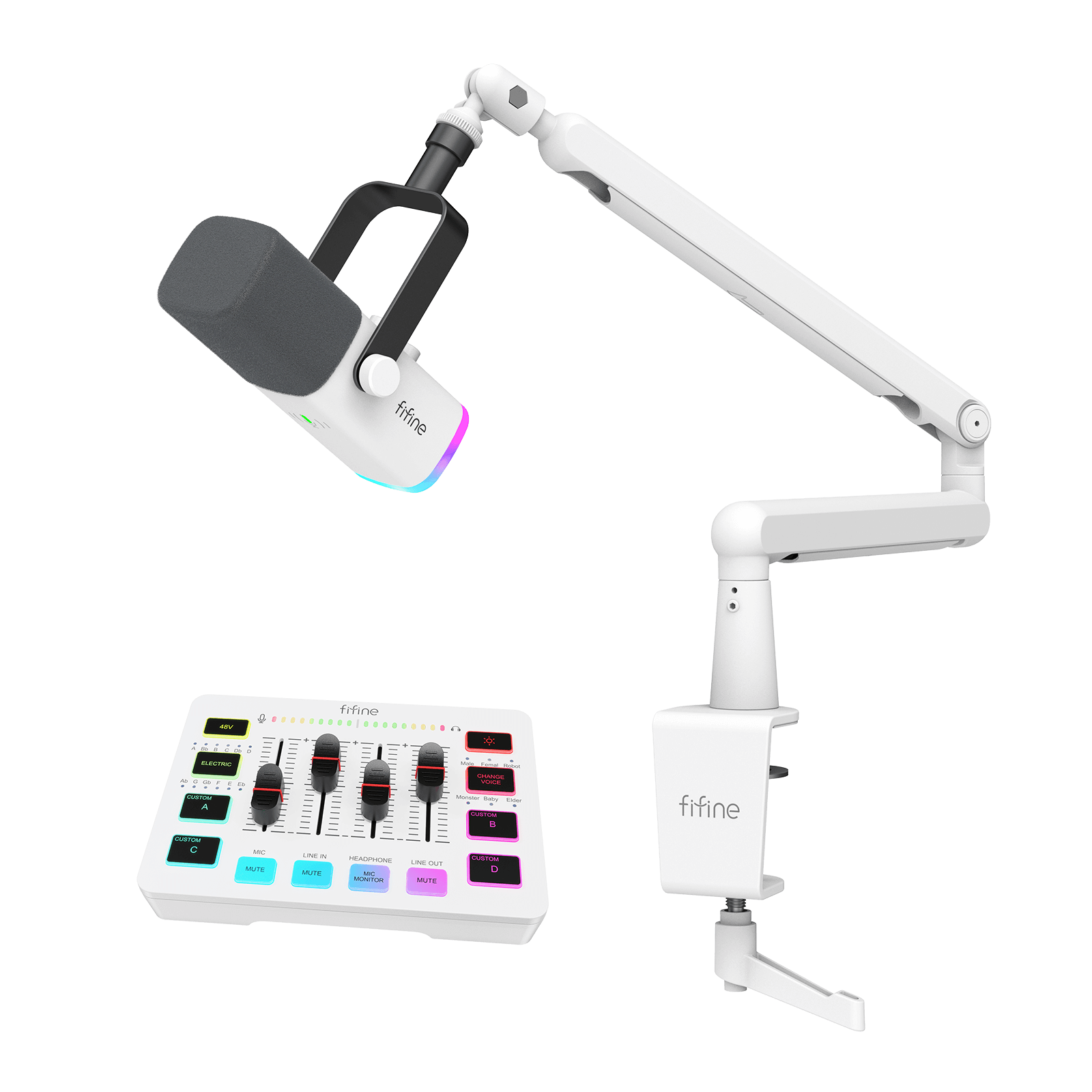 FIFINE Streaming & Gaming Pro Bundle Kit: AM8 Microphone + SC3