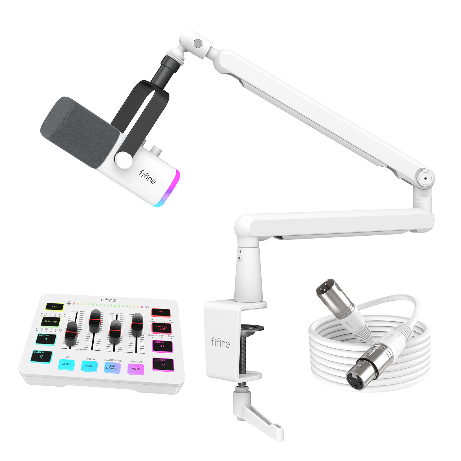 FIFINE Streaming & Gaming Pro Bundle Kit: AM8 Microphone + SC3