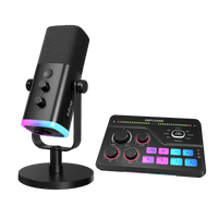 ###FIFINE AM8 microphone with SC8 audio mixer bundle in black