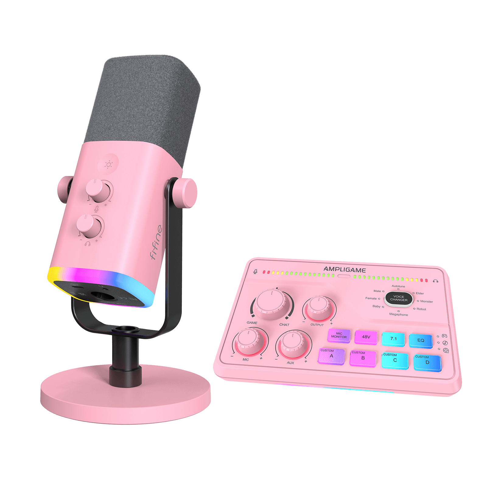 FIFINE Gaming Bundle: AM8 Microphone + SC8 Audio Mixer – FIFINE