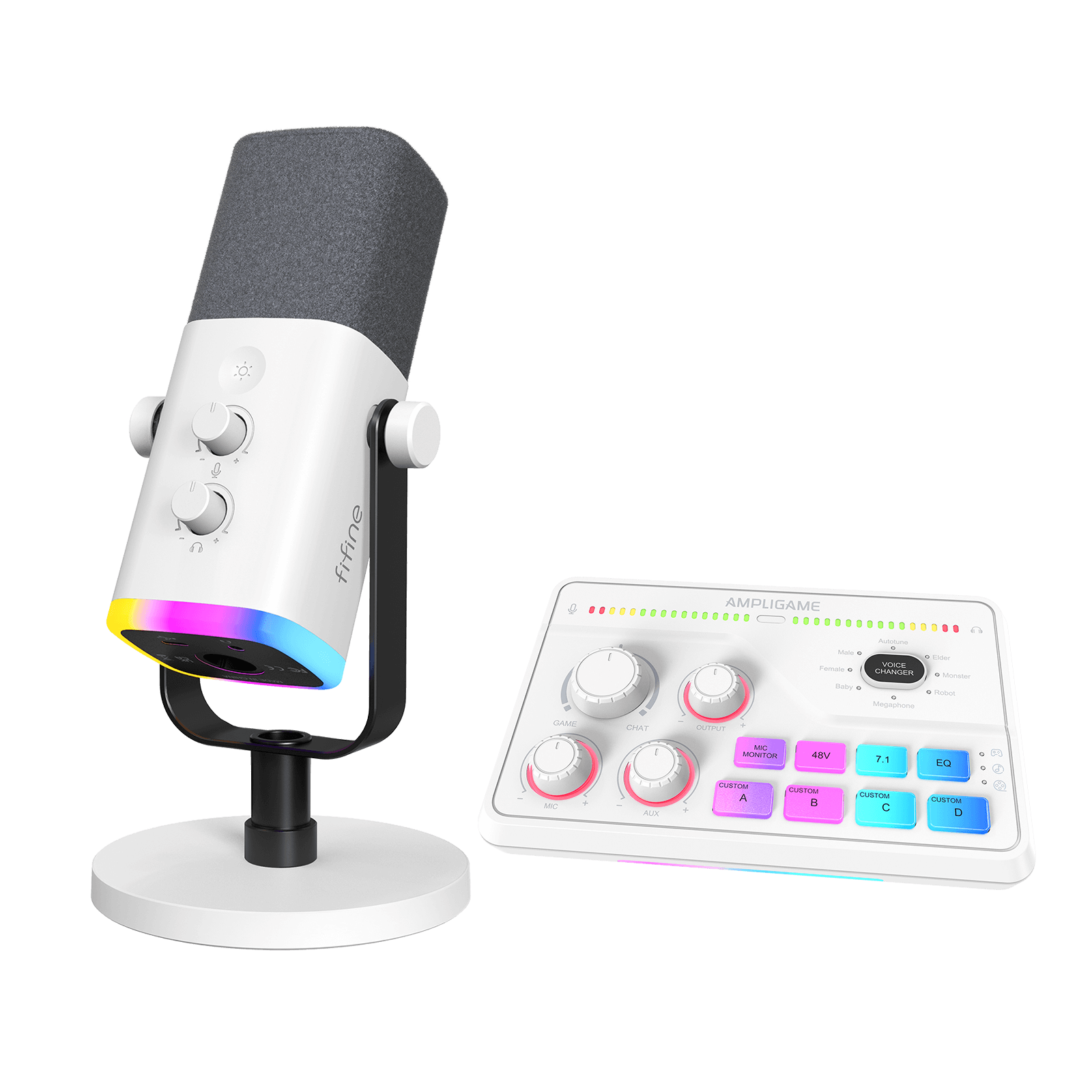 FIFINE AmpliGame Gaming Set: AM8 XLR Micrpohone+SC8 Gaming Audio
