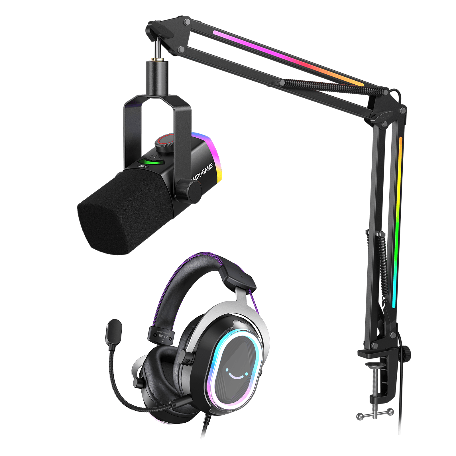 FIFINE AmpliGame AM8PROT USB/XLR Dynamic Microphone Kit with RGB