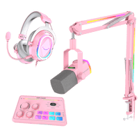 FIFINE Streaming & Gaming Bundle: AM8PROT Microphone Kit + SC8 Audio Mixer + H13 Headset