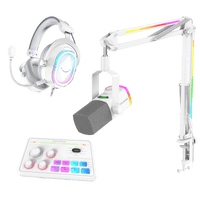 FIFINE Streaming & Gaming Bundle: AM8PROT Microphone Kit + SC8 Audio Mixer + H13 Headset