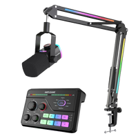 FIFINE AmpliGame Streaming/Podcast Bundle: AM8PROT XLR/USB Microphone and SC8 Audio Mixer