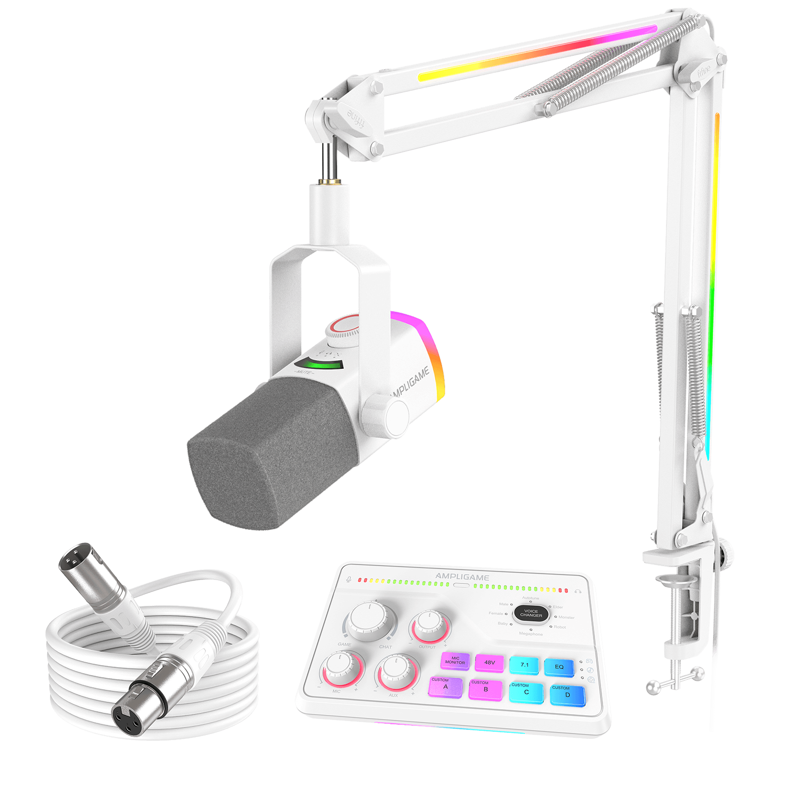 FIFINE AmpliGame AM8PROT USB/XLR Dynamic Microphone Kit with RGB FIFINE AmpliGame AM8PROT USB/XLR Dynamic Microphone Kit with RGB
