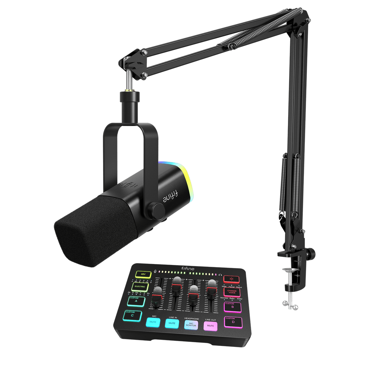 FIFINE Streaming & Gaming Pro Bundle Kit: AM8T Microphone + SC3 FIFINE Streaming & Gaming Pro Bundle Kit: AM8T Microphone + SC3