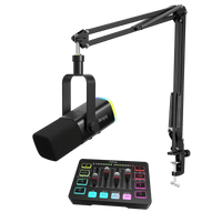 ###FIFINE AM8T dynamic microphone with SC3 audio mixer bundle in black