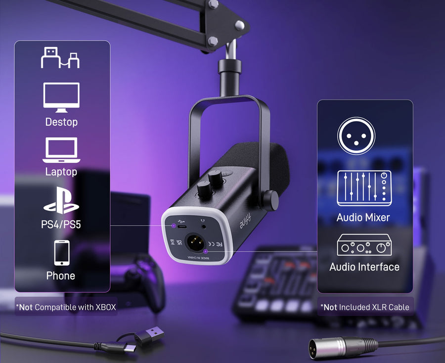 Fifine AM8T XLR ve USB Çift Bağlantı