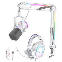 #FIFINE Ampliagme AM8PROT microphone with H13 headset in white