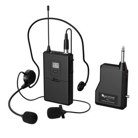 FIFINE K037B Wireless System with Lapel Mic and Headset – FIFINE