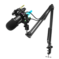 FIFINE K651 USB Dynamic Mic with RGB Shock Mount and Boom Arm