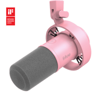 ###FIFINE K688 podcast microphone in pink