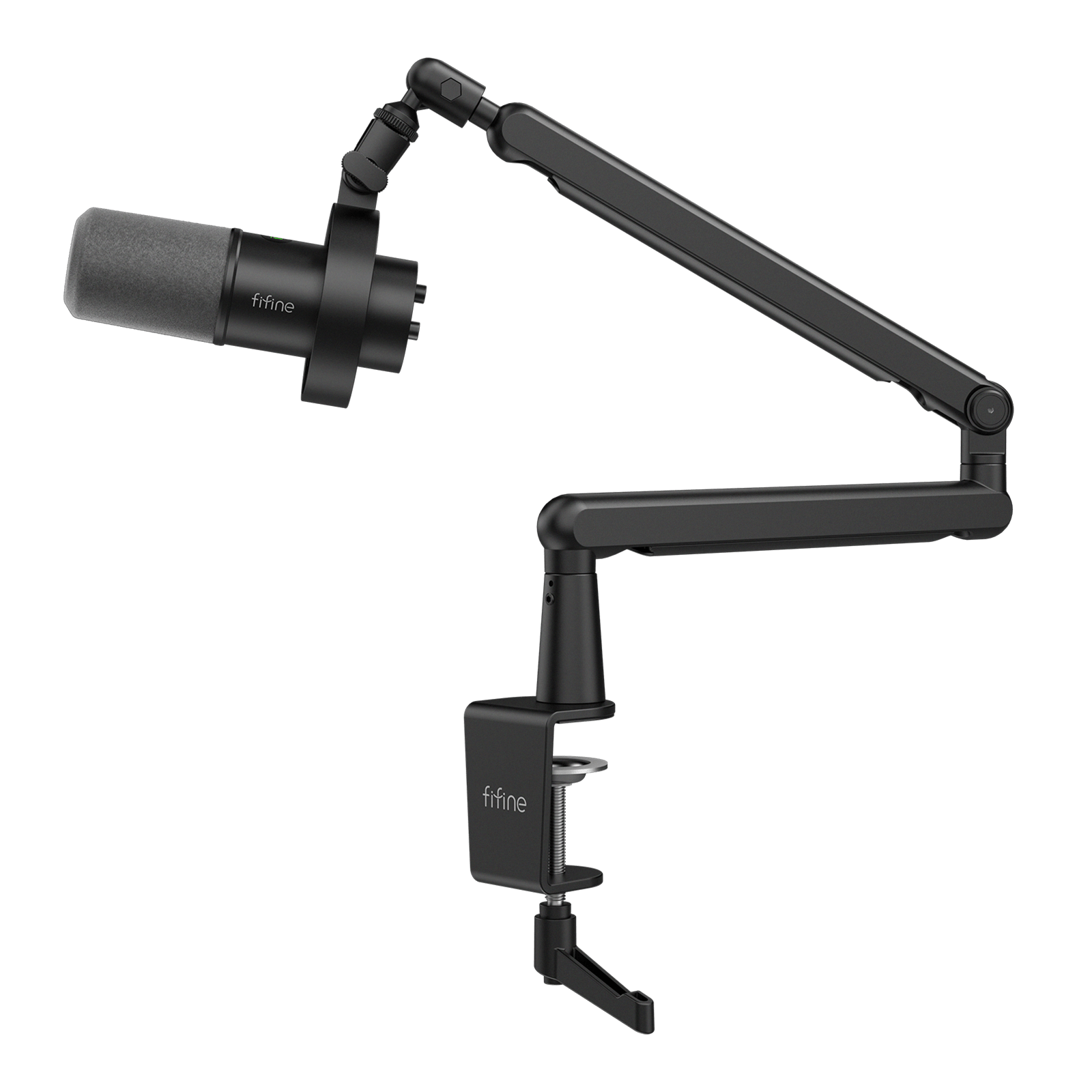 ###FIFINE ampilgame K688 microphone with BM88 boom arm stand bundle in black