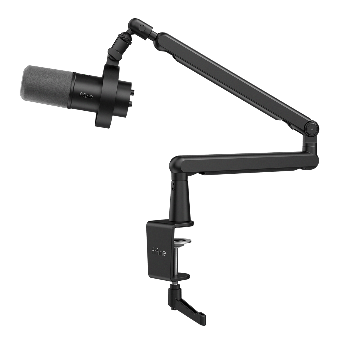 ###FIFINE ampilgame K688 microphone with BM88 boom arm stand bundle in black