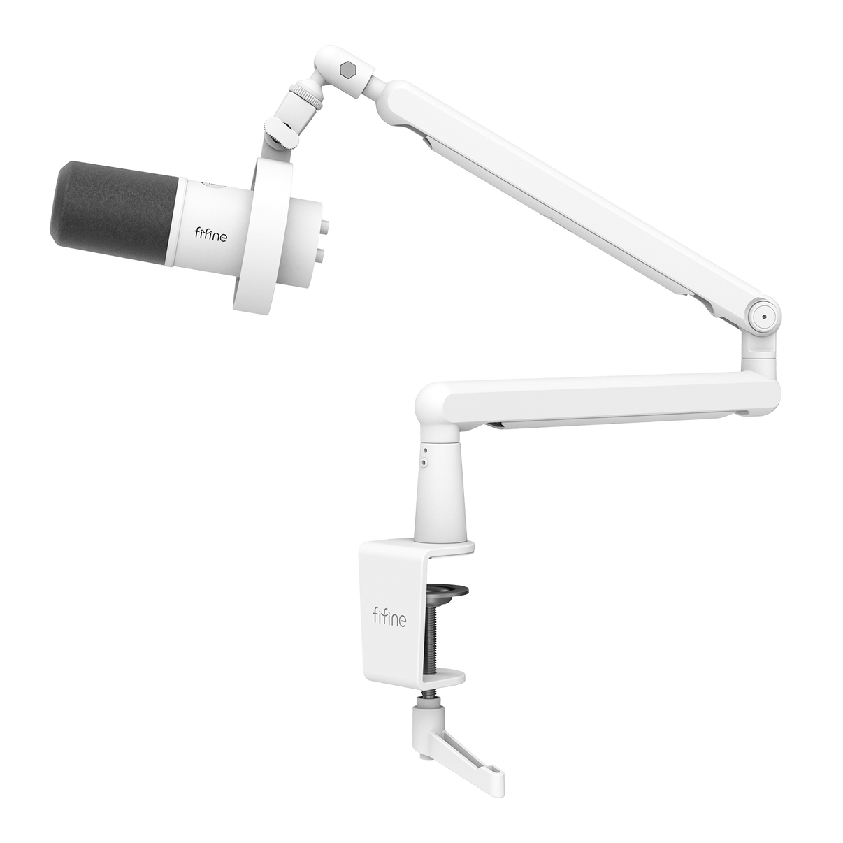 ###FIFINE ampilgame K688 microphone with BM88 boom arm stand bundle in white