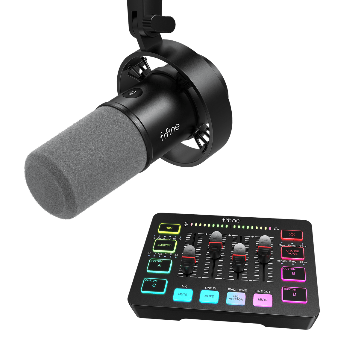 FIFINE Recording Bundle: K688 XLR/USB Dynamic Microphone + SC3 FIFINE Recording Bundle: K688 XLR/USB Dynamic Microphone + SC3