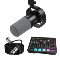 FIFINE Streaming Bundle: K688 Dynamic Microphone + SC3 Audio Mixer + XLR Cable
