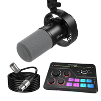 FIFINE AmpliGame Bundle: K688 XLR/USB Dynamic Microphone + SC8 Gaming Audio Mixer