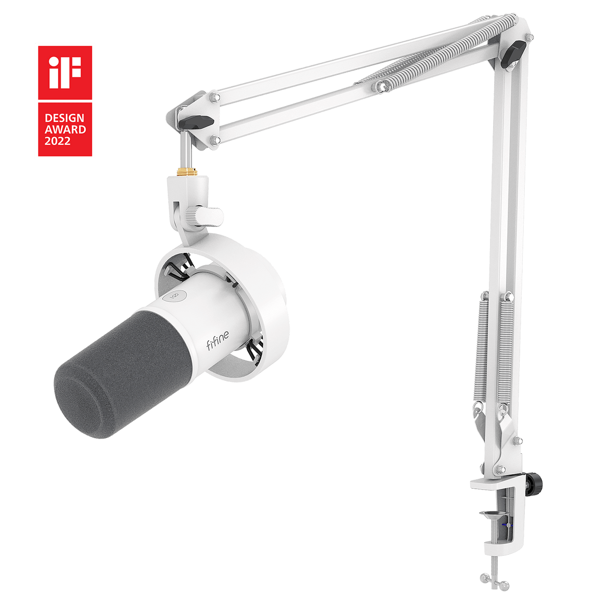###FIFINE K688 microphone with CS1 boom arm in white