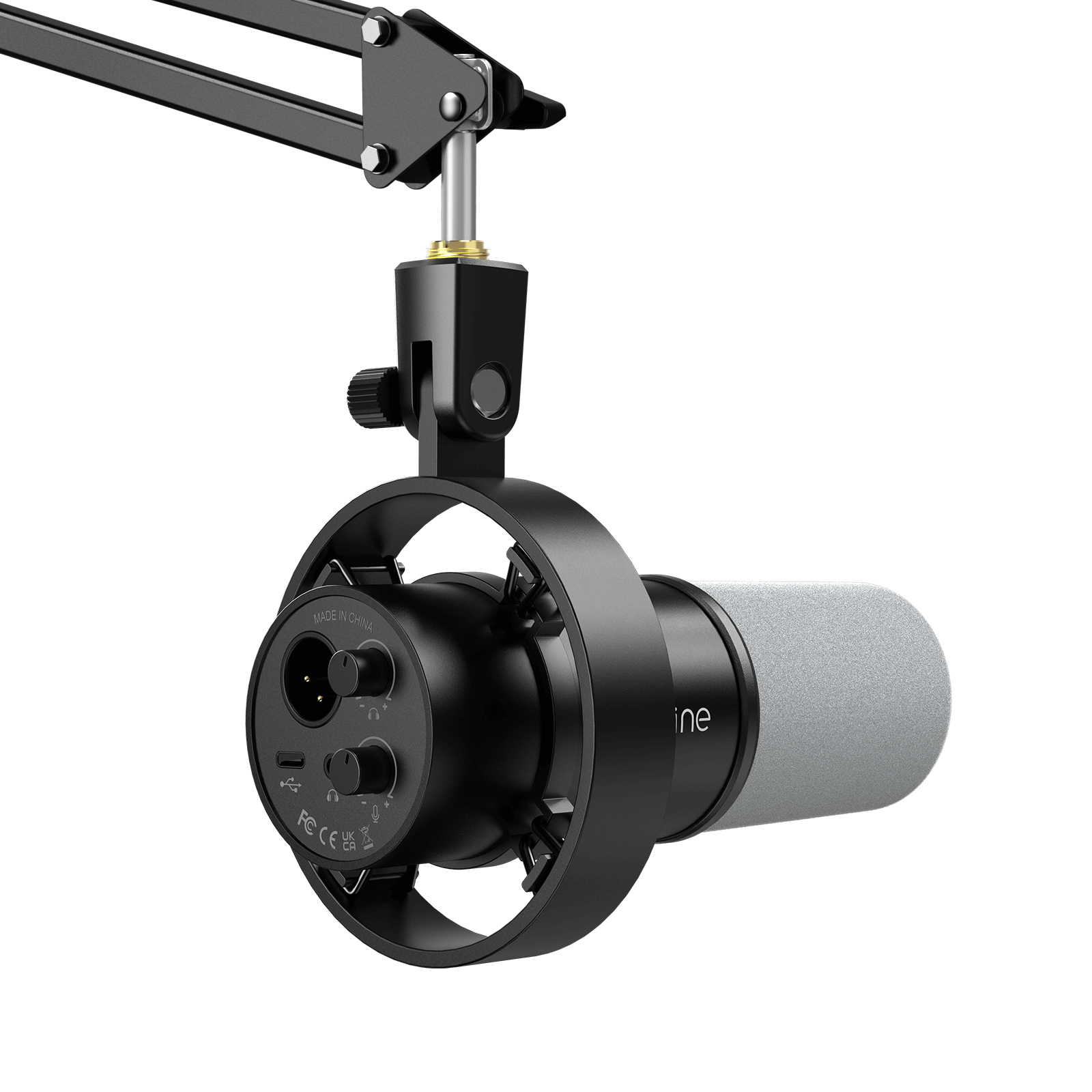 ###FIFINE K688 microphone with CS1 boom arm in black