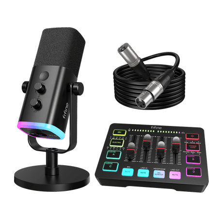 FIFINE AmpliGame KS5 Gaming Bundle: AM8 USB/XLR Dynamic Mic+SC3