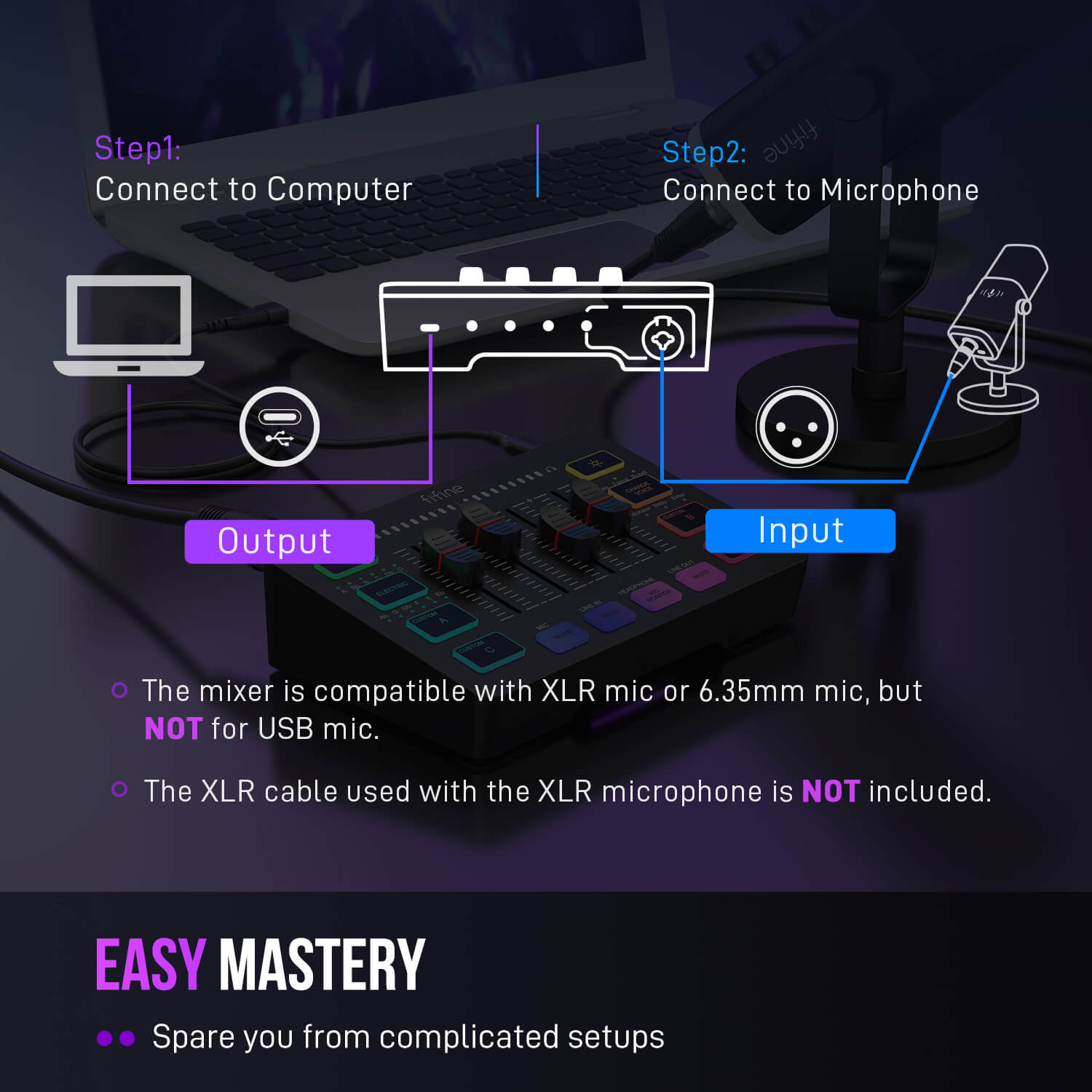###FIFINE SC3 audio mixer in black
