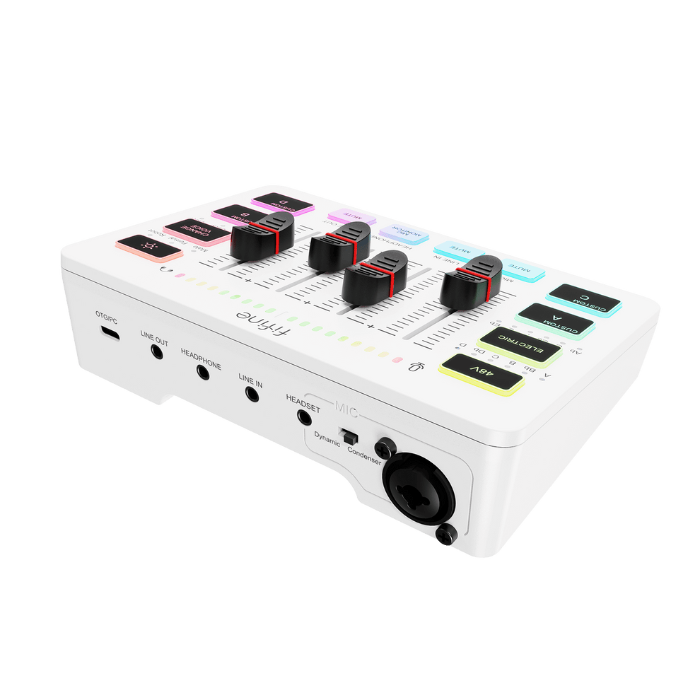 FIFINE AmpliGame SC3 Mixer & XLR Cable Set for Gaming (White) – FIFINE ...