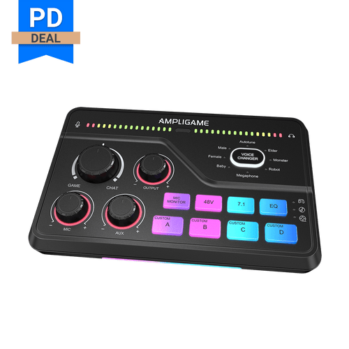 FIFINE AmpliGame SC8 Gaming Audio Mixer with RGB