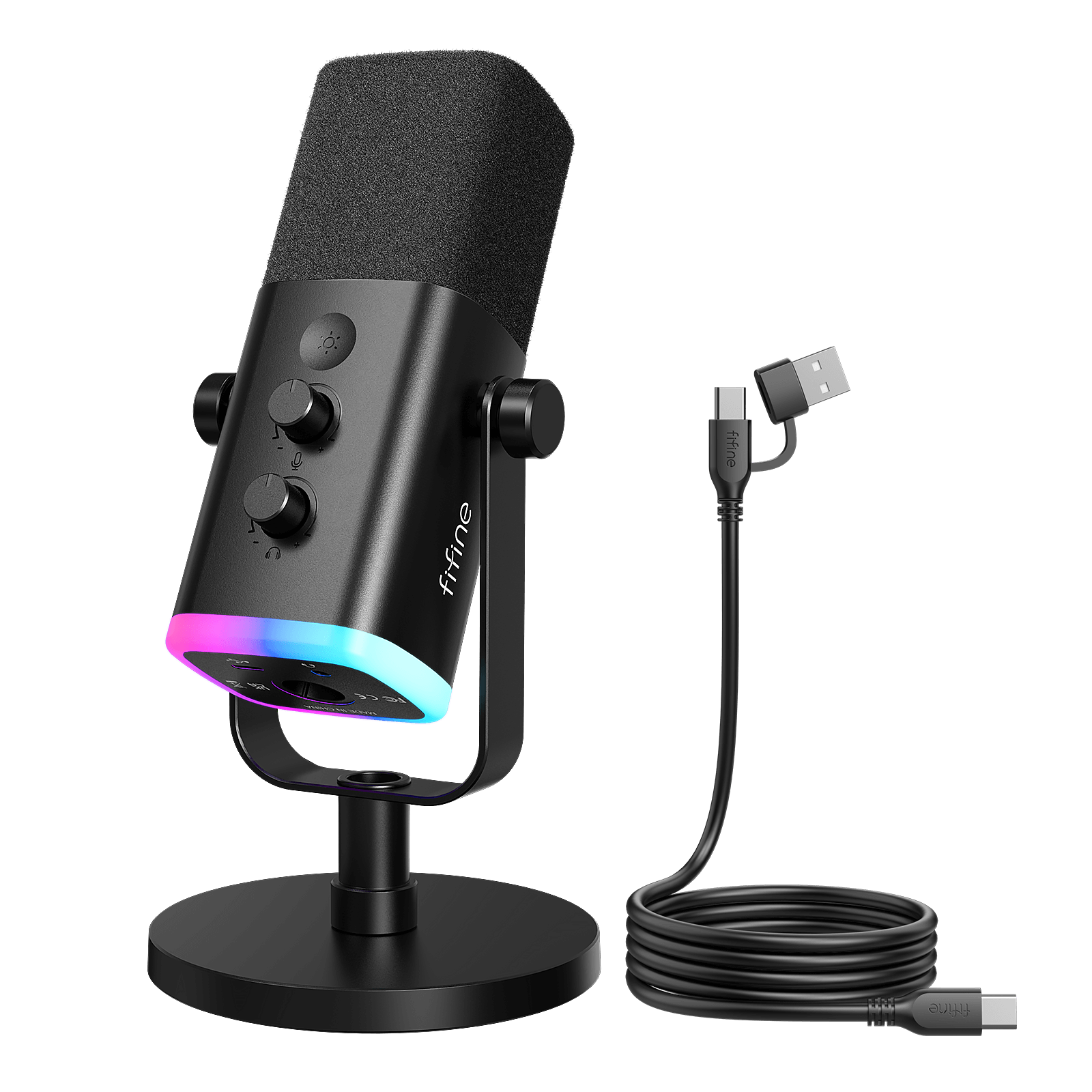 fifine AM8 USBコンデンサーマイク FIFINE AmpliGame AM8 USB/XLR Dynamic Microphone with RGB – FIFINE
