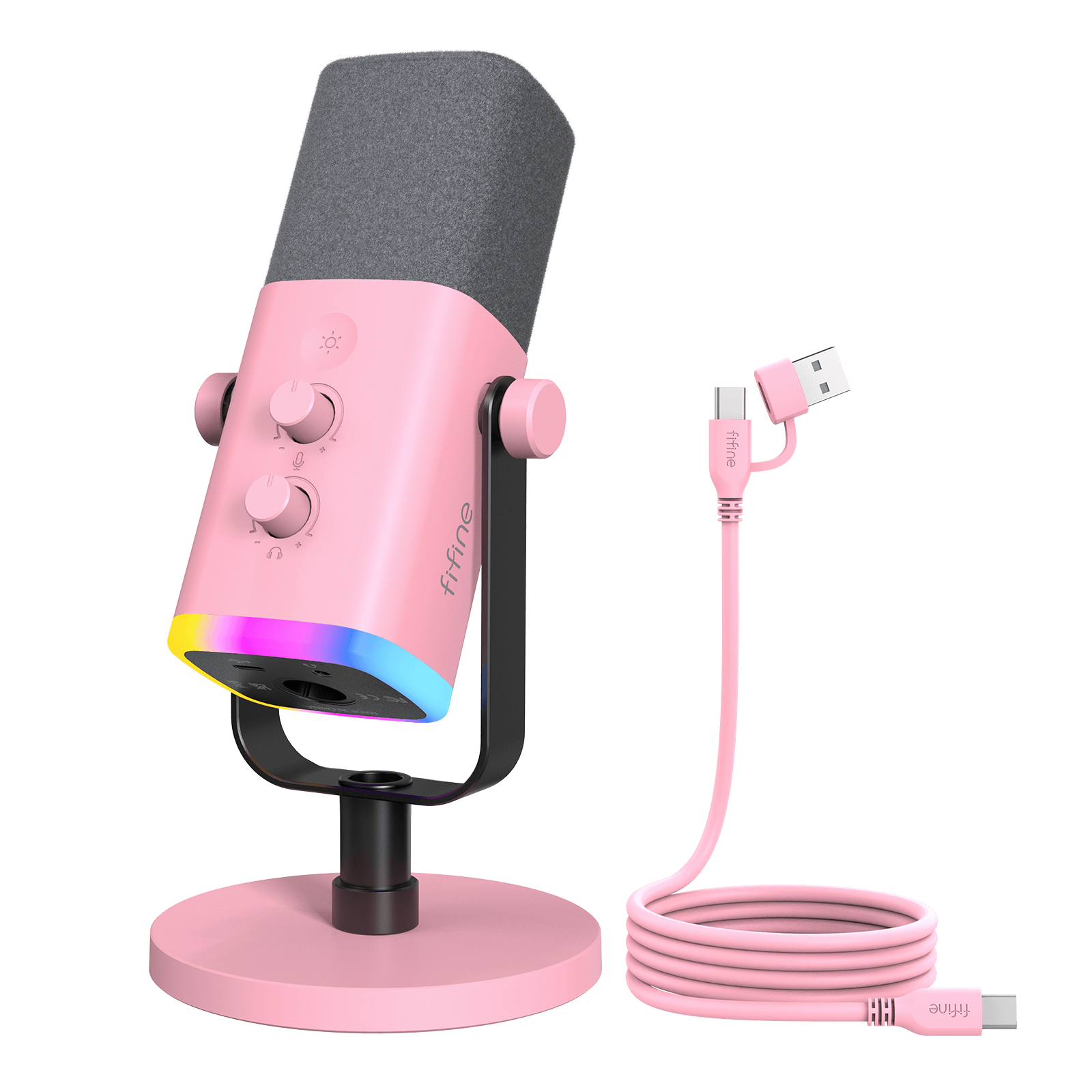 FIFINE AmpliGame AM8 USB/XLR Dynamic Microphone with RGB – FIFINE