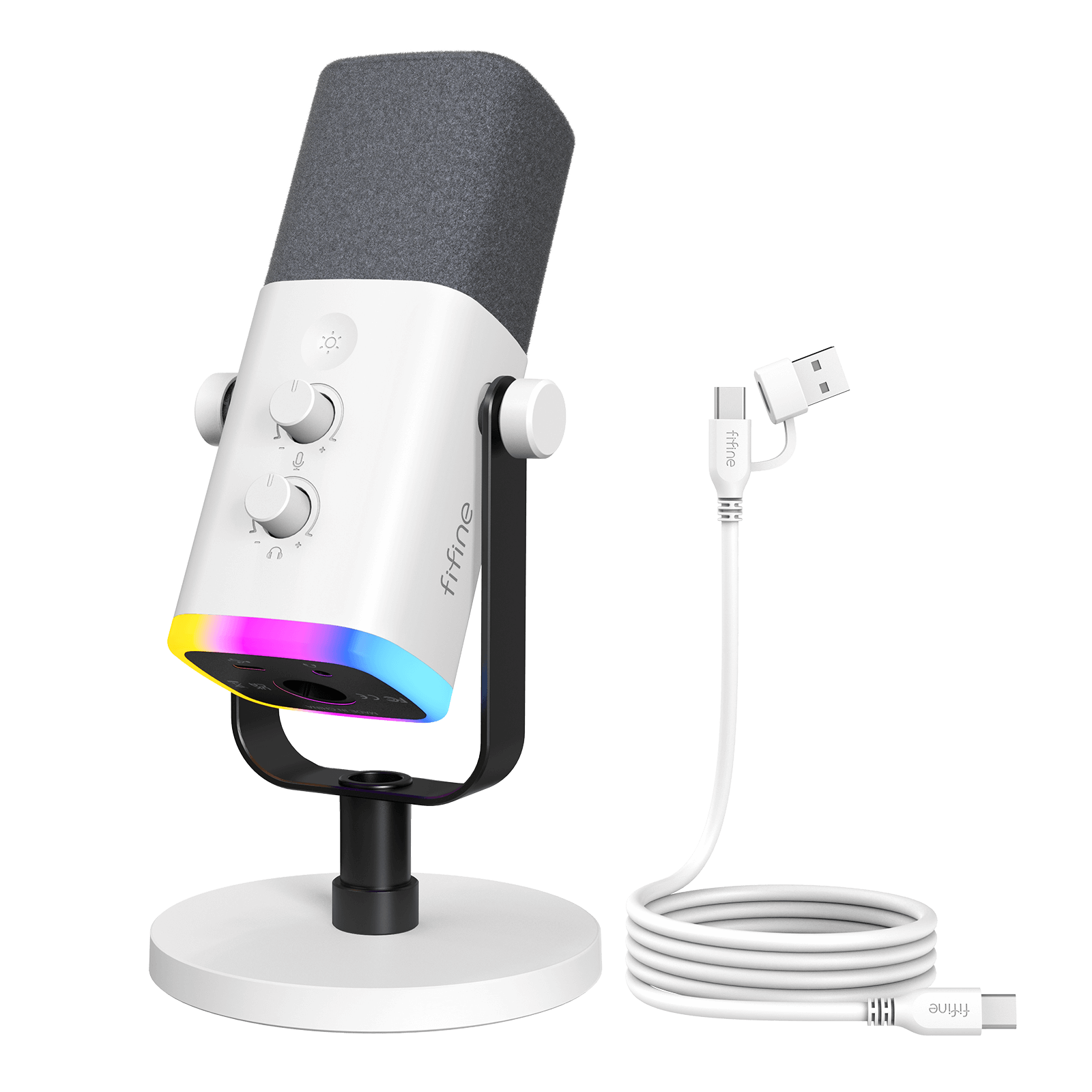 FIFINE AmpliGame AM8 USB/XLR Dynamic Microphone with RGB – FIFINE