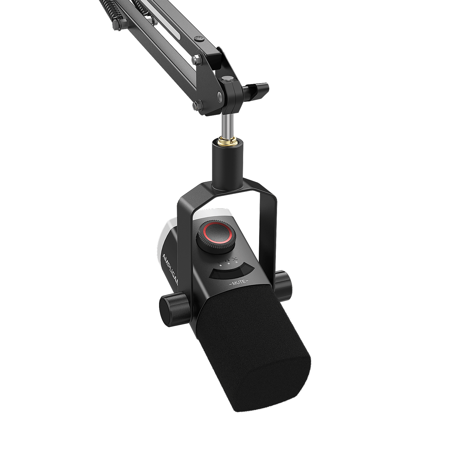 ###FIFINE ampligame AM8PROT dynamic microphone with rgb boom arm in black