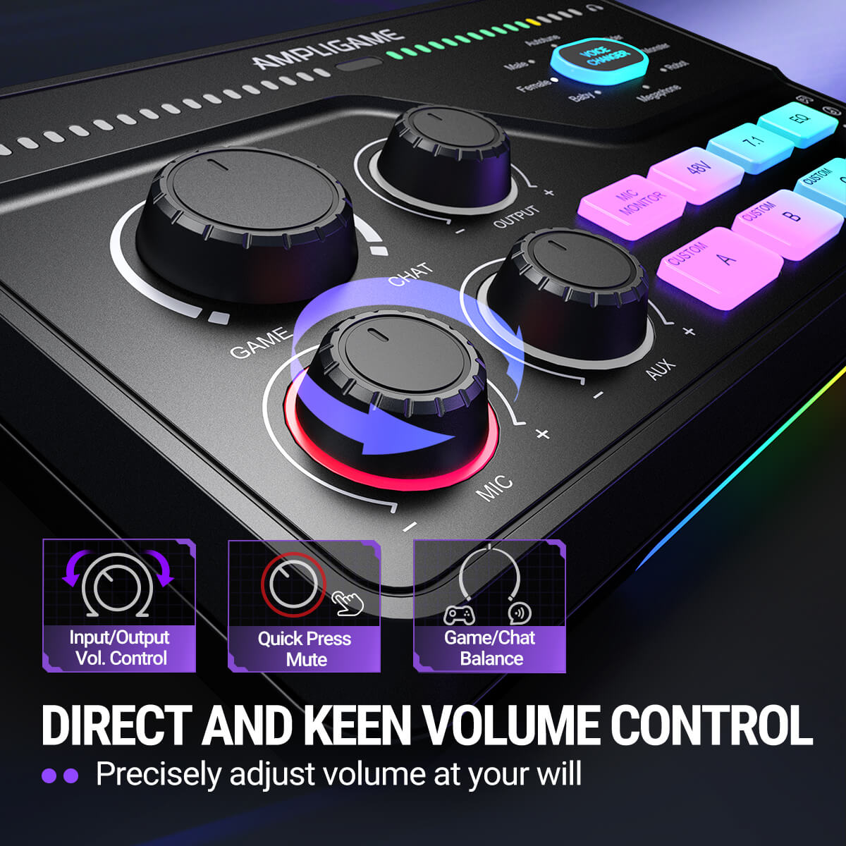 ###FIFINE ampligame SC8 audio mixer in black