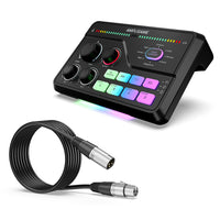 FIFINE AmpliGame Gaming Bundle: SC8 Audio Mixer+XLR Cable