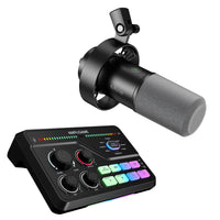 FIFINE AmpliGame Bundle: K688 XLR/USB Dynamic Microphone+SC8 Gaming Audio Mixer